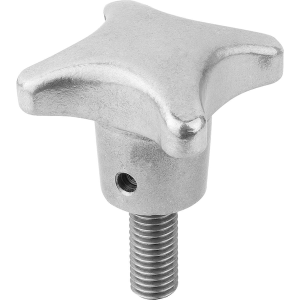 Kipp Palm Grip To DIN6335 D=M12X20 D1=63 H=40, Form:L, Aluminum, Comp:Stainless Steel - K0145.606312X20