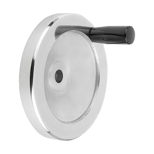 Kipp Disc Handwheel Diameter D1= 140 mm, Reamed Hole D2= 15 mm, Aluminum, Comp: Thermoset, Fixed Grip - K0161.2140X15