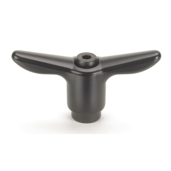 Morton Adjustable Handle, T-Handle Design, Safety Orange Plastic Handle, M6 Internal Thread, 65mm Handle Diameter - THP-204-OR