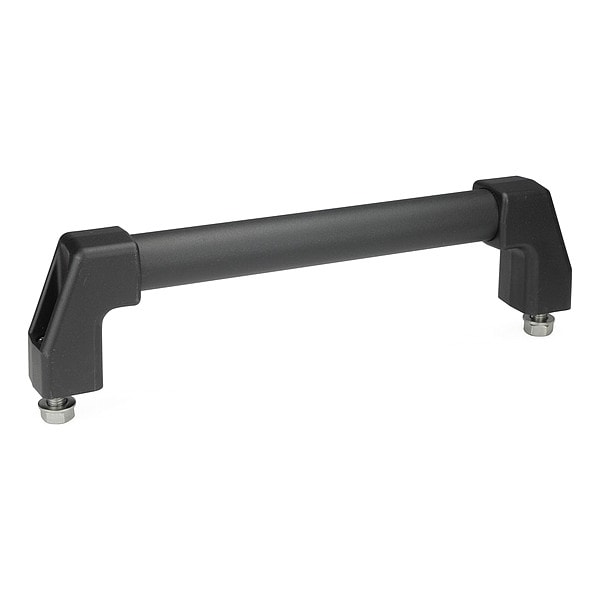 J.W. Winco Pull Handle, Black, Aluminum, 12 9/32 in L - 667-20-350-SW
