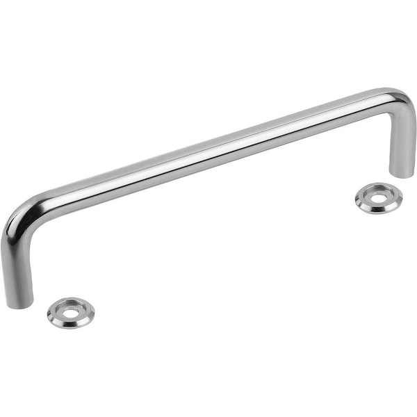 Kipp Pull Handle A=120, L=132, 5, H=33, Steel High-Gloss Chromed, D=M04 - K0214.12004