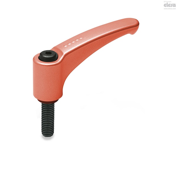 Elesa Black-oxide steel clamping element, threaded screw, ERM.63 p-M6x25-C2 - ERM-P