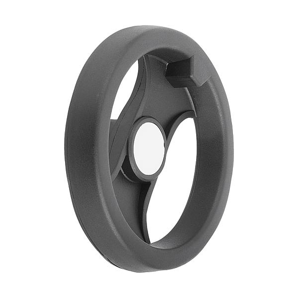 Kipp 2-Spoke Handwheel, PA Plastic, Steel Bushing, Diameter D1= 159 mm, Bore D2= 0.375", Without Grip - K0725.0160XCO