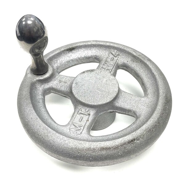 Morton Spoked Aluminum Hand Wheel, Standard/Straight Type with Handle, 10in Diameter, 2-1/4in Hub - HW-10A W/H40