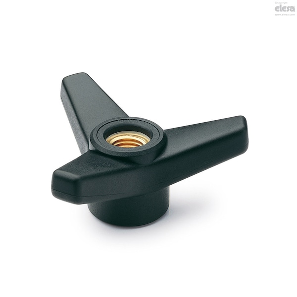 Elesa Brass boss, threaded pass-through hole, VB.639/100 FP-1/2-13 - VB.639-FP (INCH SIZES)