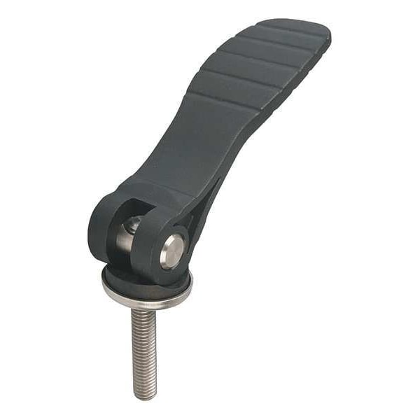 Kipp Cam Lever Size: 2 M10X40, A=100, B=33, Polyamide Black, Comp: Steel - K2122.2521110X40