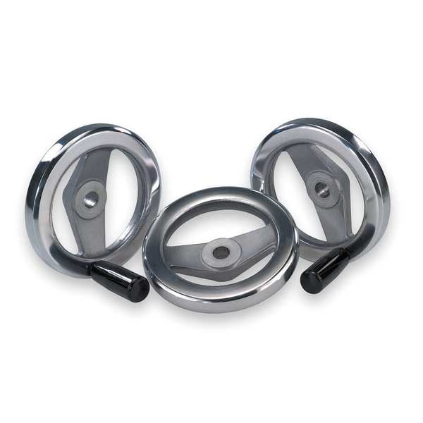 Kipp 2-Spoke Handwheel, Aluminum, Diameter D1= 80, Bore Dia. D2= 0.375", Without Grip - K0162.0080XCO