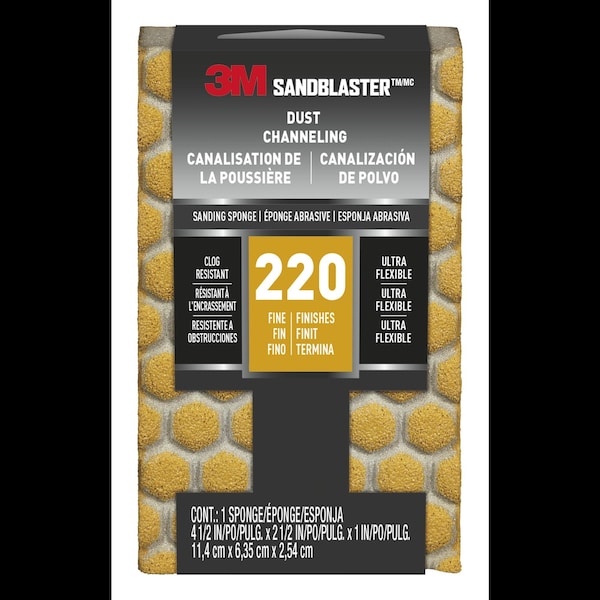 3M Ultra Flexible Esponja, 4.5"x2.5"x1", Paquete de 10 - 2504PGP-220-UF