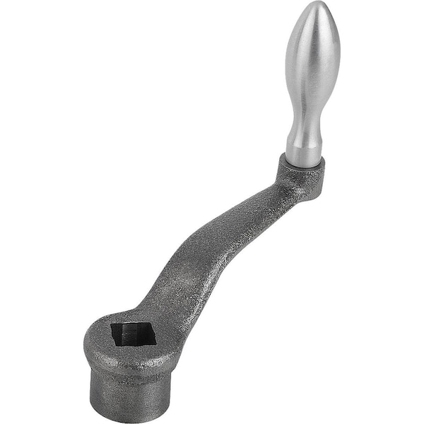 Kipp Crank Handle Sim To DIN468 Square Socket Sw=14 +0, 3, A=125, H=141, Form:F Mach Handle Fixed, Iron,  - K0684.112X14