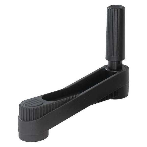 Kipp Crank Handle, Size: 3, Reamed Hole Bore D2= 0.5", A=100, H=107.1 Thermoplastic, Revolving - K0659.32CP