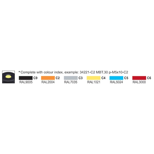 Elesa Zinc-plated steel threaded stud, MBT.40 p-M6x40-C9 - MBT-P