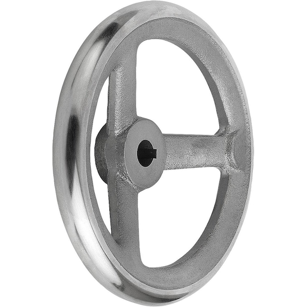 Kipp Handwheel DIN950, D1=500 Reamed Hole With Slot D2=40H7, B3=12, T=43, 3, Grey Cast Iron, Without Grip - K0671.1500X40
