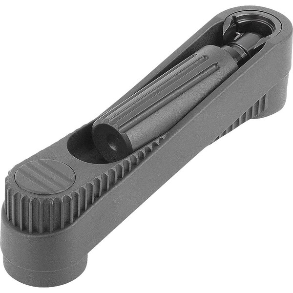 Kipp Crank Handle Size:3, Safety, Reamed Hole W Slot, D2=14, A=125, H=139, Plastic, Comp: Plastic - K0268.131405