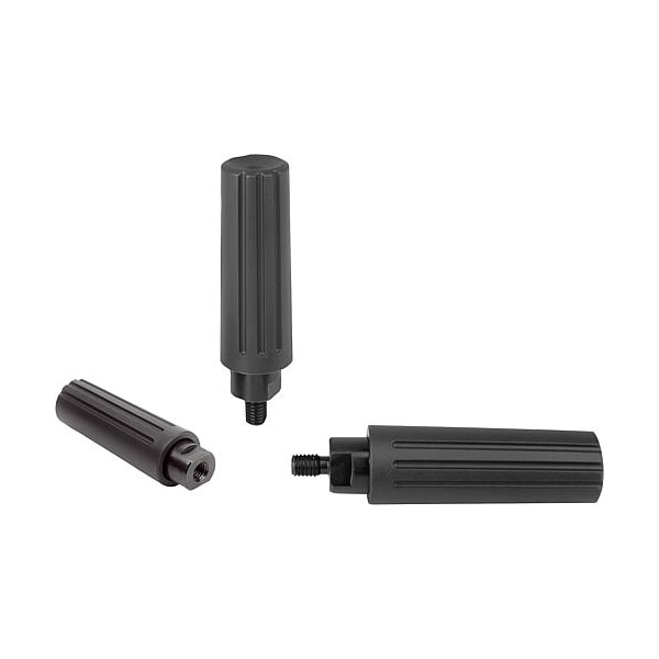 Kipp Cylinder Grip Revolving Size:3, Form: A D= 1/4-20x9, L1=61, 4, Thermoplastic, Comp: Steel - K1468.3A2