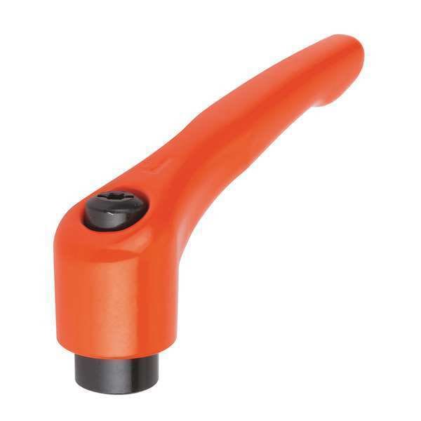 Kipp Adjustable Handle, Modern Design, Sz. 0, 1/4-20, Die Cast Zinc Orange RAL 2004, Comp: Steel - K0122.0A22