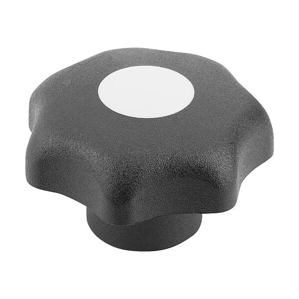 Kipp Star Grip, DIN 6336 Similar, D=M05, D1= 32, Tapped Bushing, Steel, Black Plastic, Cap: Gray - K0155.20515