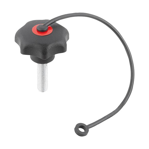 Kipp Star Grips with safety lanyard, ext. thread, style LS, inch - K0155.7A26X20