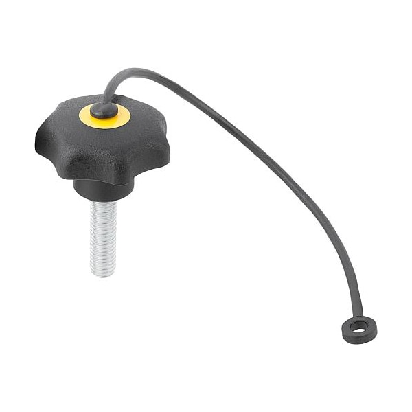 Kipp Star Grips with safety lanyard, ext. thread, style LS, inch - K0155.7A27X20