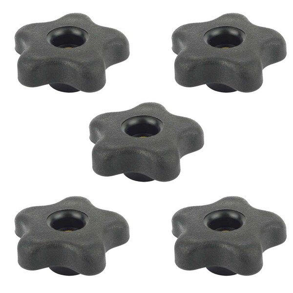 Big Horn 5 Star Thru Knob Thread 1/4-20, PK 5 - 19707B-5PK