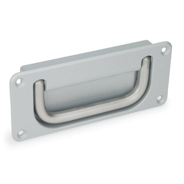 J.W. Winco Recessed Folding Pull Handle, Silver, SS - 425.8-100-NI-SR-B
