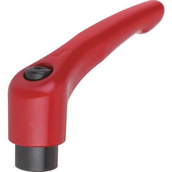 Kipp Adjustable Handle, Modern Design, Sz. 1, 8-32, Die Cast Zinc Red RAL 3003, Comp: Steel - K0122.1AE27