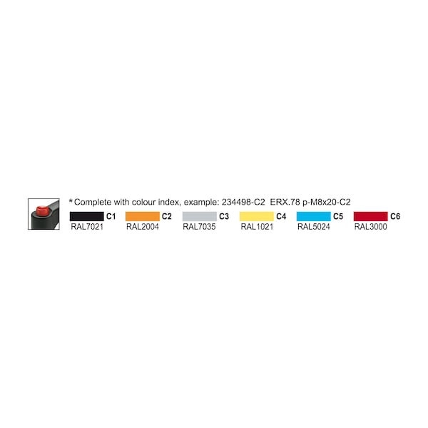 Elesa Zinc-plated steel threaded stud, ERX.63 p-M8x30-C3 - ERX-P