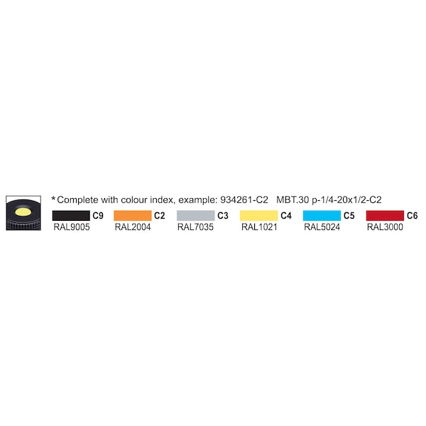 Elesa Zinc-plated steel threaded stud, MBT.60 p-3/8-16x1-C9 - MBT-P (INCH SIZES)