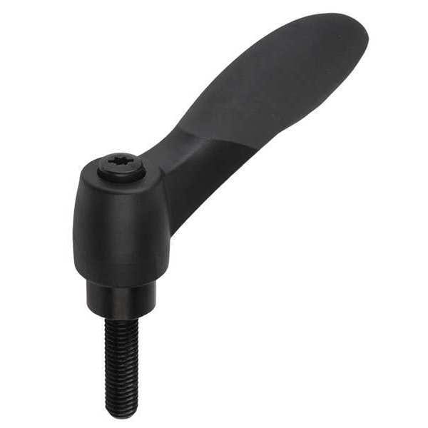 Kipp Adjustable Handle, Soft Touch, Size: 2 M08X30 Plastic, Black RAL 7021, Comp: Steel - K0125.20801X30
