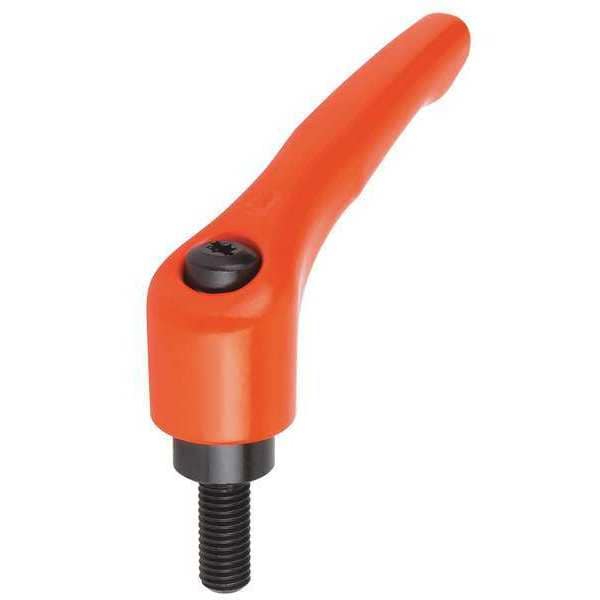 Kipp Adjustable Handle, Modern Design, Sz. 0, 8-32X25, Die Cast Zinc Orange RAL 2004, Comp: Steel - K0122.0AE2X25