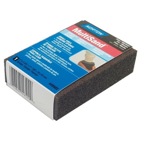 Esponja de lijado Norton Co MultiSand, 4 pulgadas de largo, 2.34 pulgadas de ancho, 80, 150 grano, fino, medio - 49502