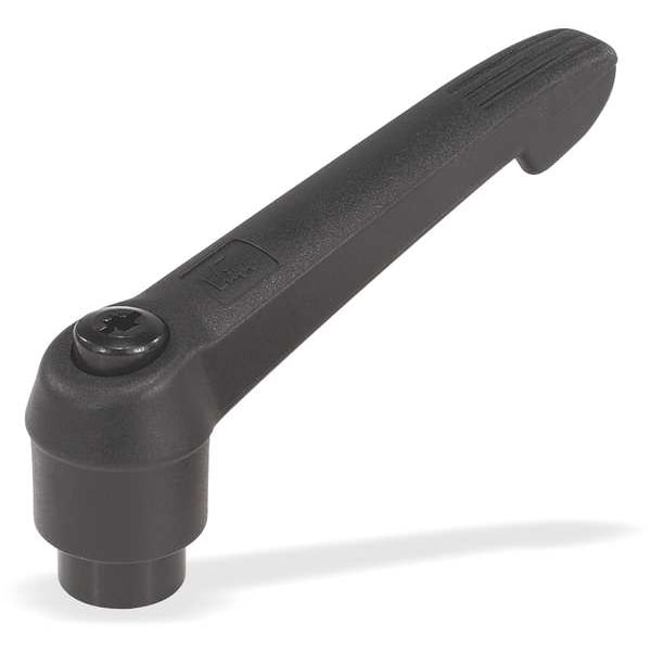Kipp Adjustable Handle Size: 1 10-32, Plastic Black RAL 7021, Comp: Stainless Steel - K0270.1A11