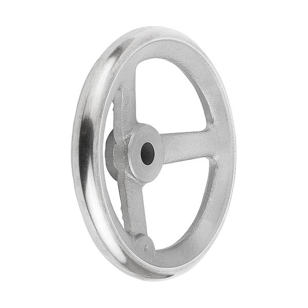 Kipp Handwheel, DIN 950, D1= 80 mm, Bore D2= 12 mm, Gray Cast Iron, Without Grip - K0671.0080X12