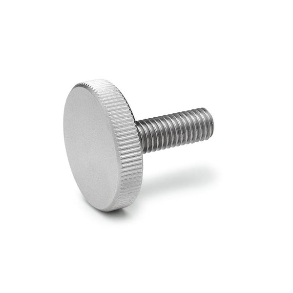 J.W. Winco DIN653-M5-16-NI Flat Knurled Thumb Screw - 5N16F48S