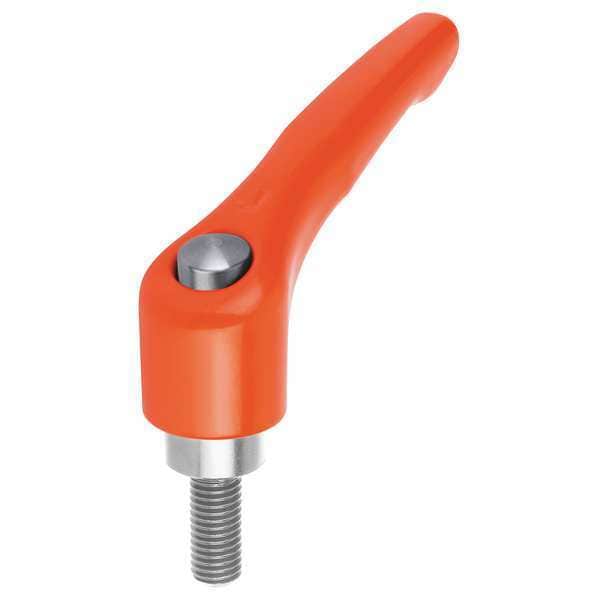 Kipp Adjustable Handle, With Protective Cap Size: 3 M10X20, Zinc Orange RAL 2004, Comp: Stainless Steel - K0123.93102X20