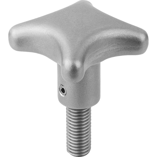Kipp Palm Grip To DIN6335 D=M08X50 D1=40 H=26, Form:L, Stainless Steel Blasted, Comp:Stainless Steel - K0146.6040083X50