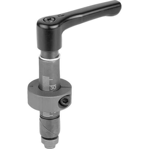 Kipp Clamping Pin Form:B With Adjustable Handle, D=16, H=109, Steel Black Oxidized - K1503.0116