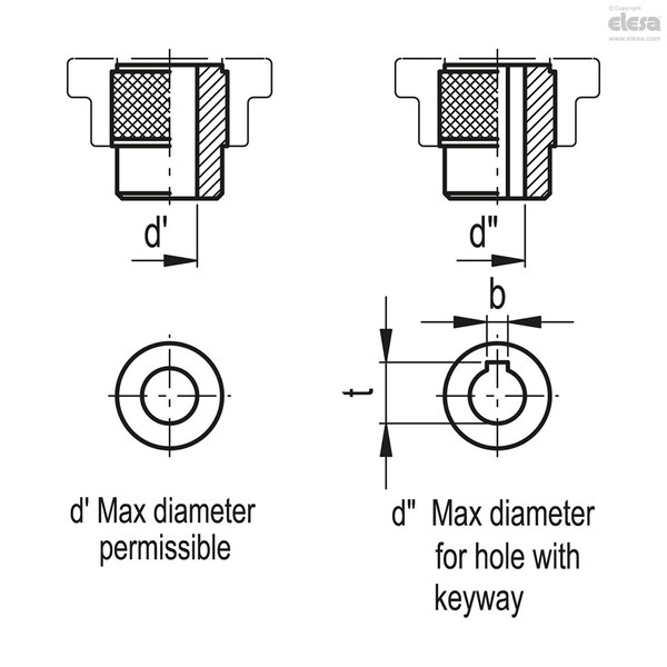 Elesa For gravity drive indicators, with revolving handle, VDC.160-GXX2+I - VDC-GXX+I