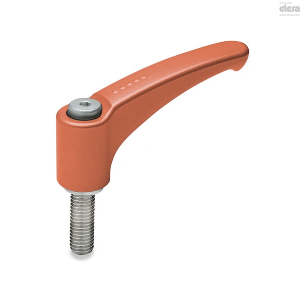 Elesa SS clamping element, threaded screw, ERM.44-SST-1/4-20-157-C2 - ERM-SST-P (INCH SIZES)