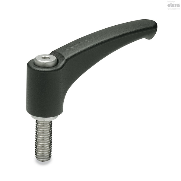 Elesa Stainless steel clamping element, threaded screw, ERM.95 SST-p-M12x20-C8 - ERM-SST-P