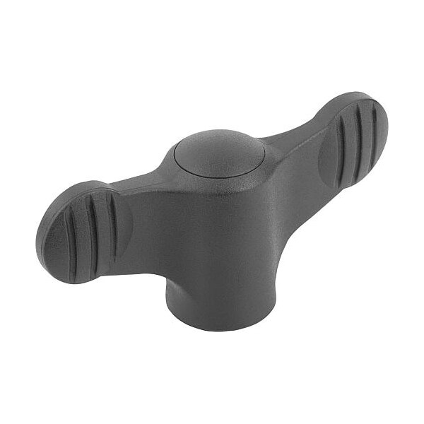 Kipp Wing Grip D=M04 A=38, H=18, Form: K, Plastic Black, Comp: Stainless Steel 1.4305 - K0274.0904