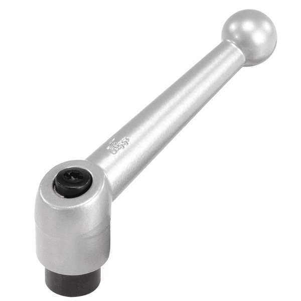Kipp Adjustable Handle, Size: 3 5/16-18 Zinc, Silver Metallic, Comp: Steel - K0116.3A33