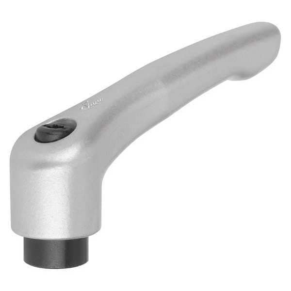 Kipp Adjustable Handle, Modern Design, Sz. 1, 8-32, Die Cast Zinc Silver Metallic, Comp: Steel - K0122.1AE3