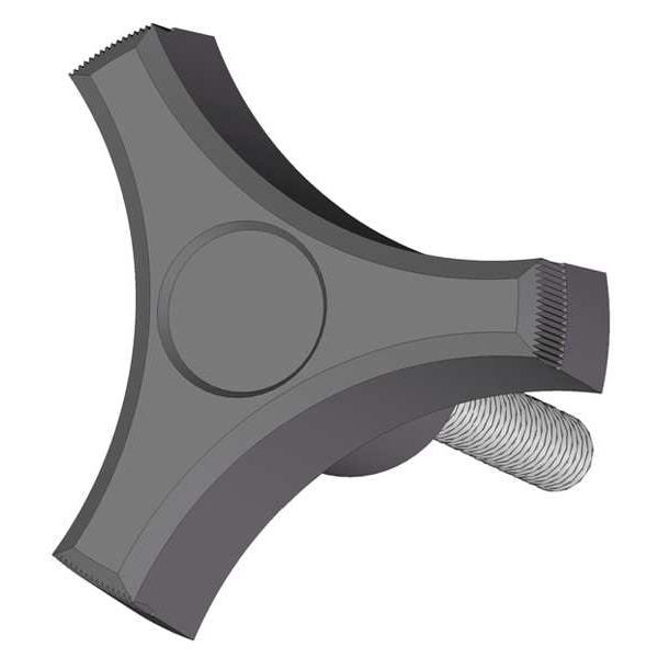 Innovative Components Three Prong Knob with Screw, 5/16-18 Thread Size, 1.125"L, Steel - GN5C1000RT5--21