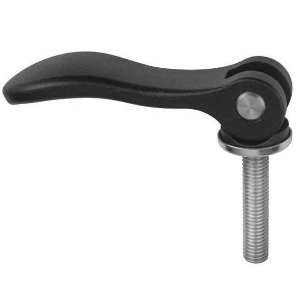 Kipp Cam Lever Adjustable Size: 1 1/4-20X30, A=70, 4, B=21, 5, Aluminum Black Powder-Coated, Comp: Steel - K2125.15011A2X30