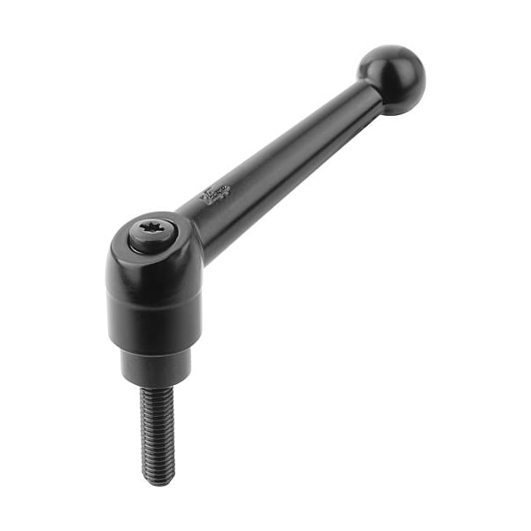 Kipp Adjustable Handle, Size: 2 5/16-18X40 Zinc, Black Satin, Comp: Steel - K0116.2A31X40