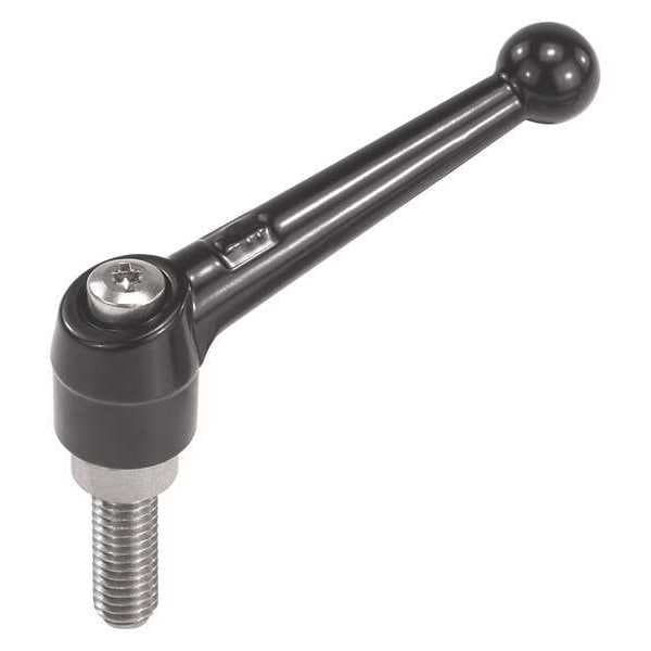 Kipp Adjustable Handle, Size: 5 M16X30 Zinc, Black Satin, Comp: Stainless Steel - K0117.5161X30