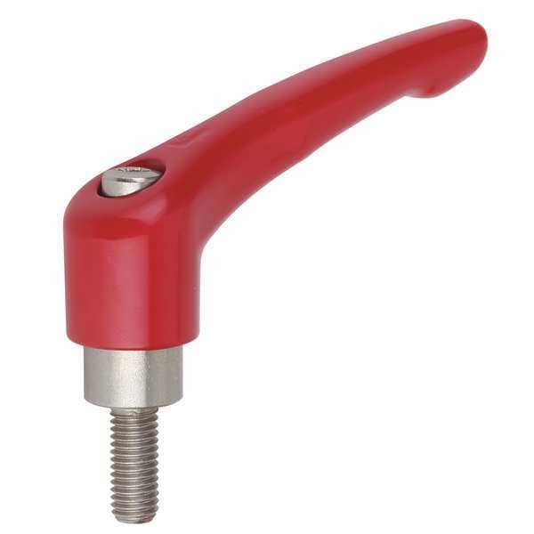 Kipp Adjustable Handle, Size: 3 3/8-16X40, Zinc Red RAL 3003, Comp: Stainless Steel - K0123.3A427X40