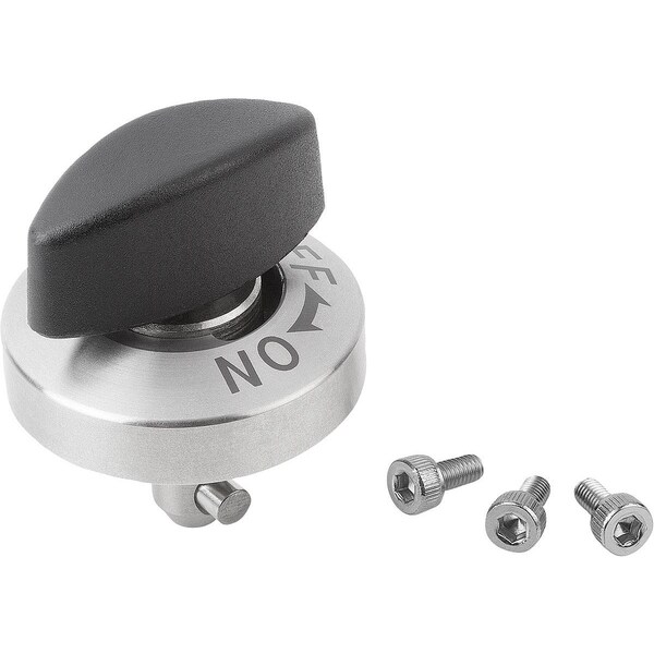 Kipp Rotary Latch D=8, L=17, Steel Nickel-Plated, Comp:Plastic Comp:Black - K1061.817
