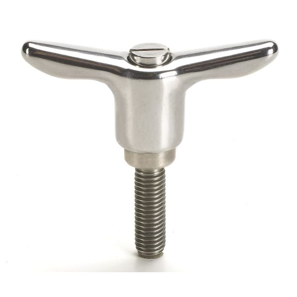 Morton Stainless Steel Adjustable Handle, T-Handle Design, M10 x 40mm External Threads, 78mm Handle Diameter - STH-421SS