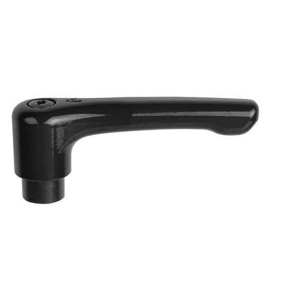 Kipp Adjustable Handle, Low Profile, Size: 3, M10, Zinc, Black Satin, Comp: Steel - K0737.3101